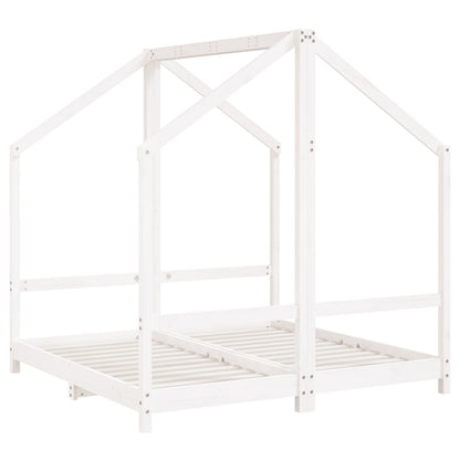 Estructura De Cama Para Niños Madera De Pino Blanco 2x(70x140) / Vetonek_1