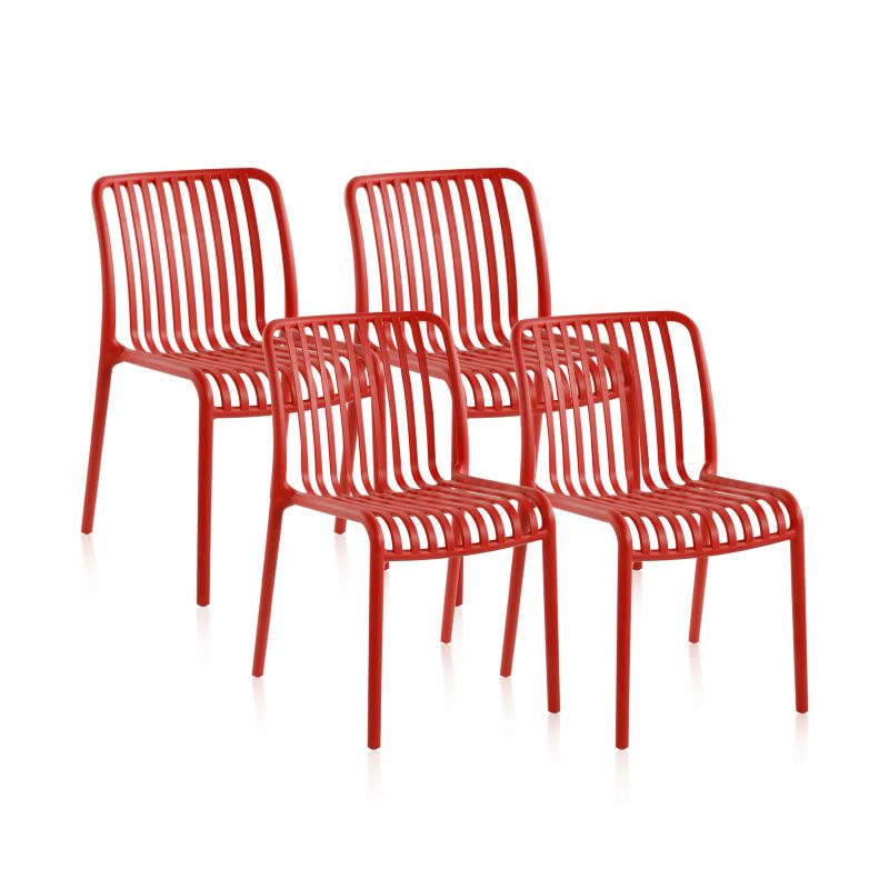Pack 4 Sillas De Exterior Jamie Polipropileno, Carmesí, 58 X 80 X 46_1