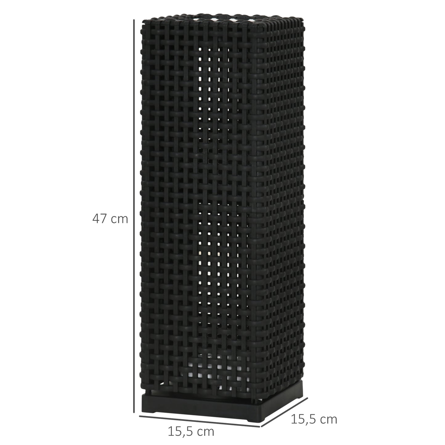 Outsunny Lámpara De Pie De Ratán Sintético Con Luces Led Control Automático_2