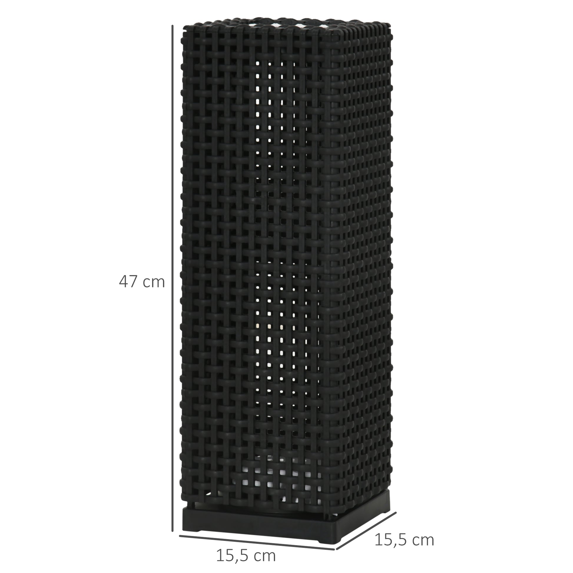Outsunny Lámpara De Pie De Ratán Sintético Con Luces Led Control Automático_2