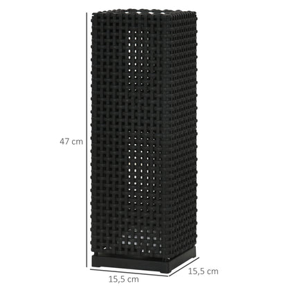 Outsunny Lámpara De Pie De Ratán Sintético Con Luces Led Control Automático_2