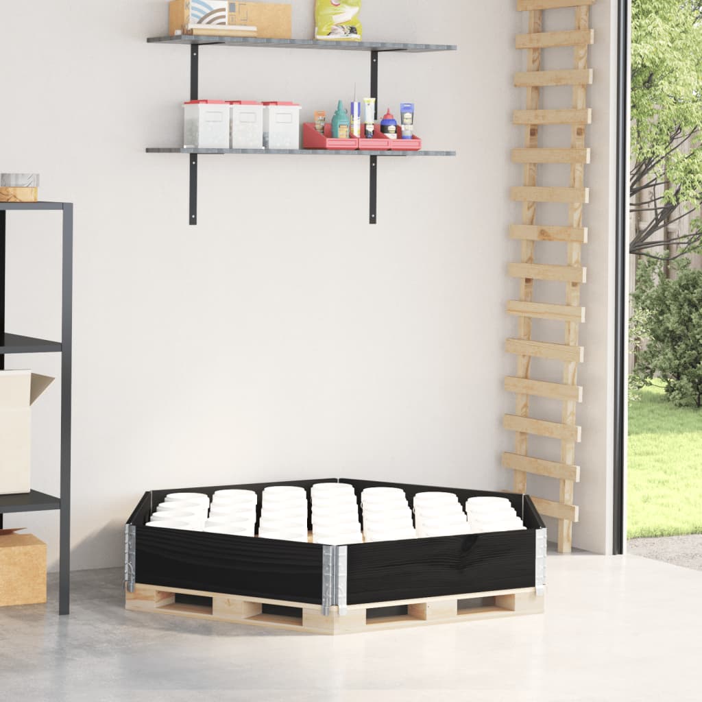Arriate Elevado Hexagonal Madera Maciza Pino Negro 160x160 Cm_1