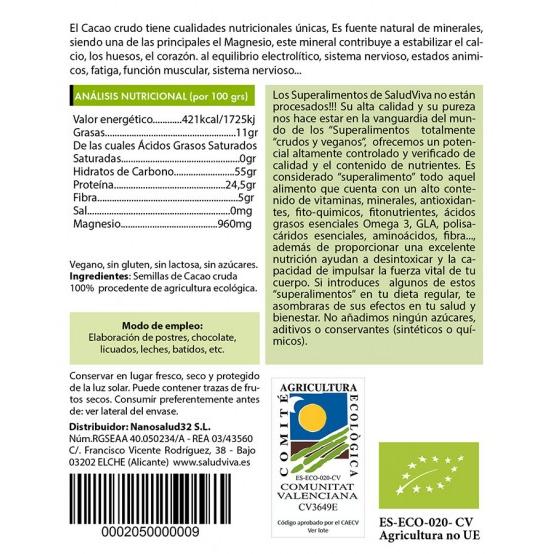Semillas de cacao ECO Salud Viva 250 g