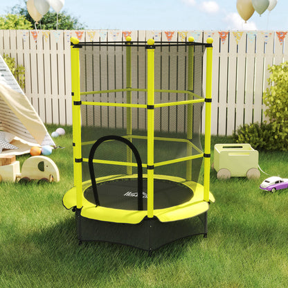Homcom Cama Elástica Infantil Ø140 Cm Para Niños De 3-10 Años Amarillo_1
