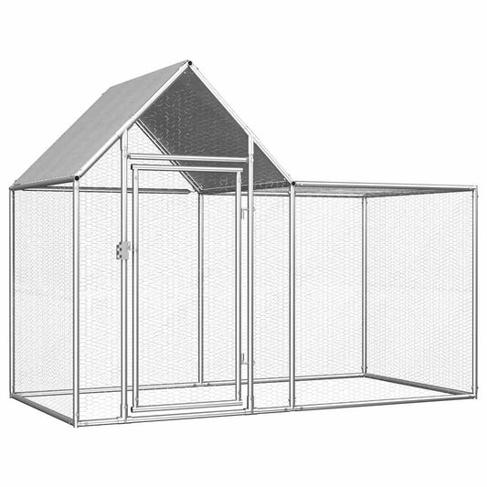 Vidaxl Gallinero Acero Galvanizado 2x1x1,5 M_0