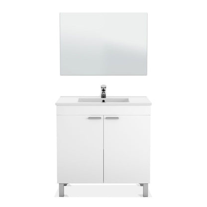 Mueble Lc1-80 De Baño - 2 Puertas + Espejo_0