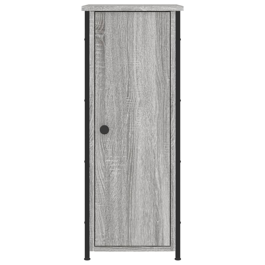 Mesita De Noche Madera De Ingeniería Gris Sonoma 32x42x80 Cm_3