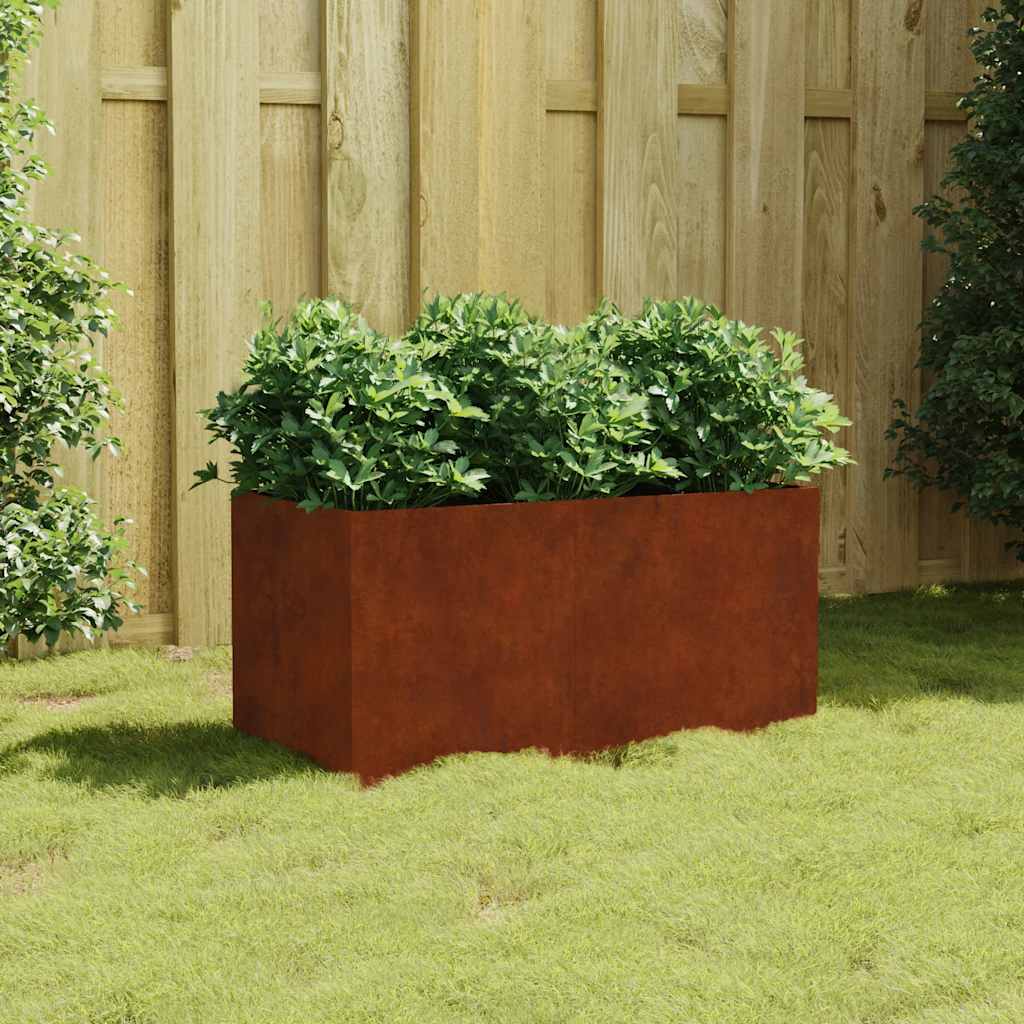 Maceta De Acero Corten 80x40x40 Cm_1