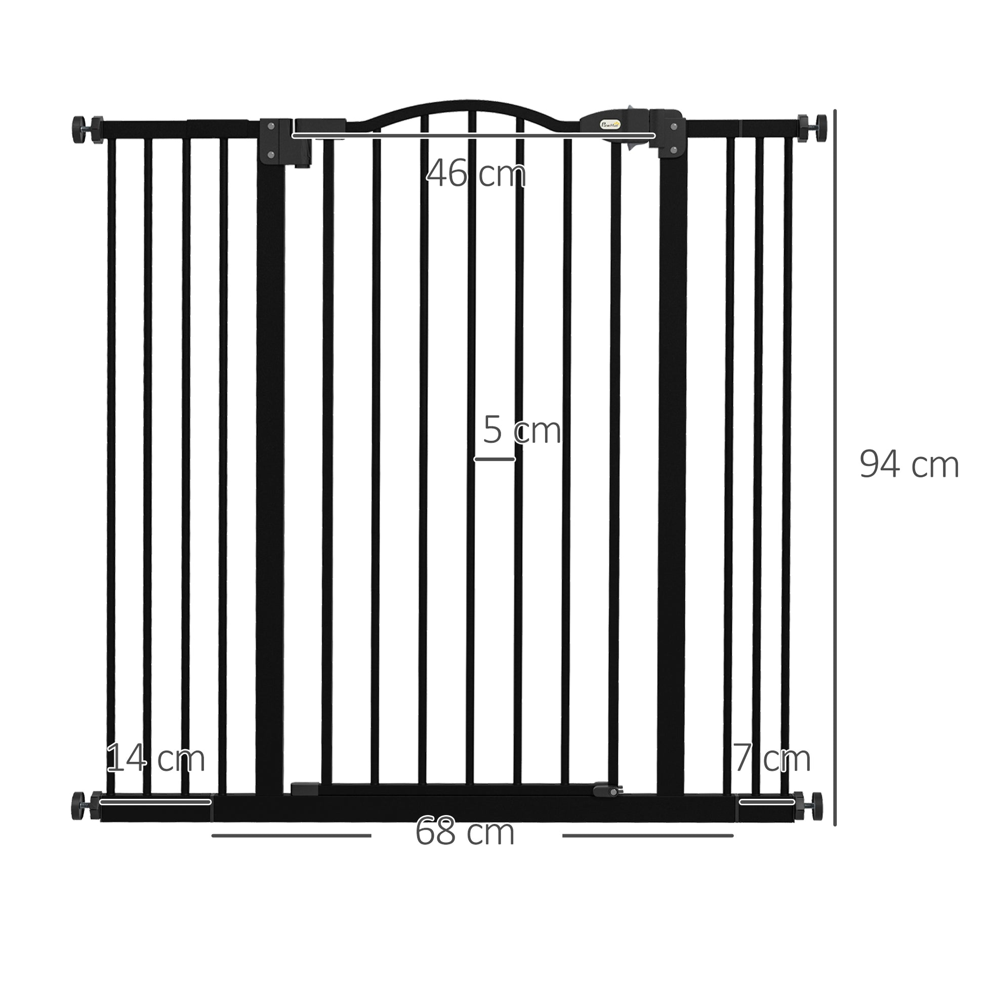 Pawhut Barrera Para Perros Con Ancho Ajustable 74-100 Cm Negro_2