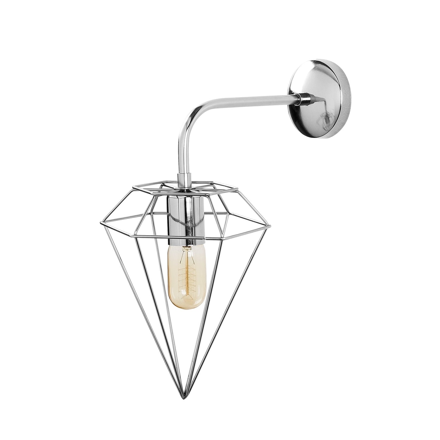 Aplique De Pared, Hierro , Cromado, 20x37x43, Casquillo E 27 Max 40 W_0