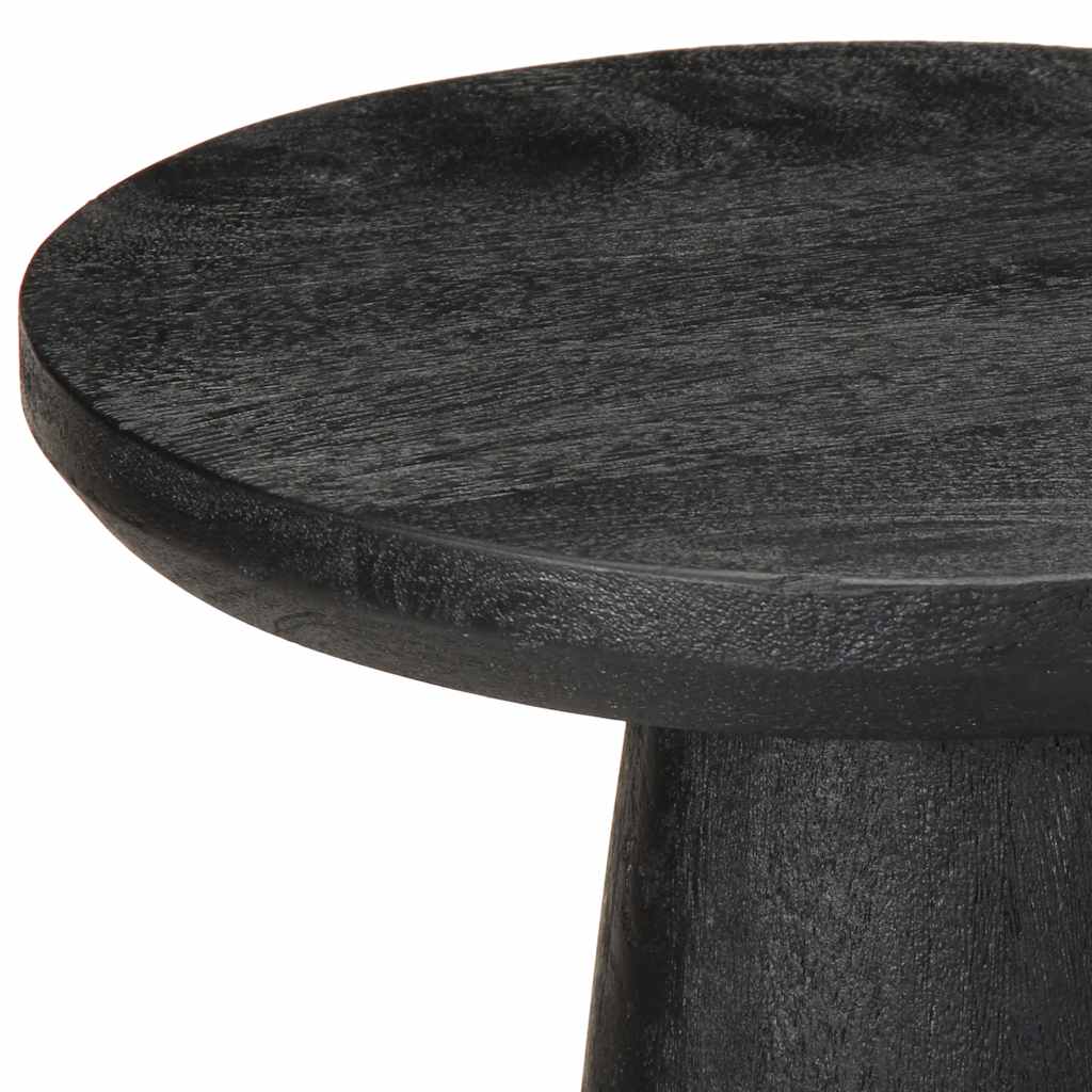 Mesa Auxiliar Madera Maciza De Mango Negra Ø30x60 Cm_3
