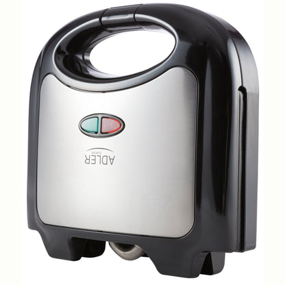 Sandwichera, 2 Sandwiches, Placas Antiadherentes, Tostado Perfecto, Acero Inoxidable, Compacta Adler Ad3015 850w