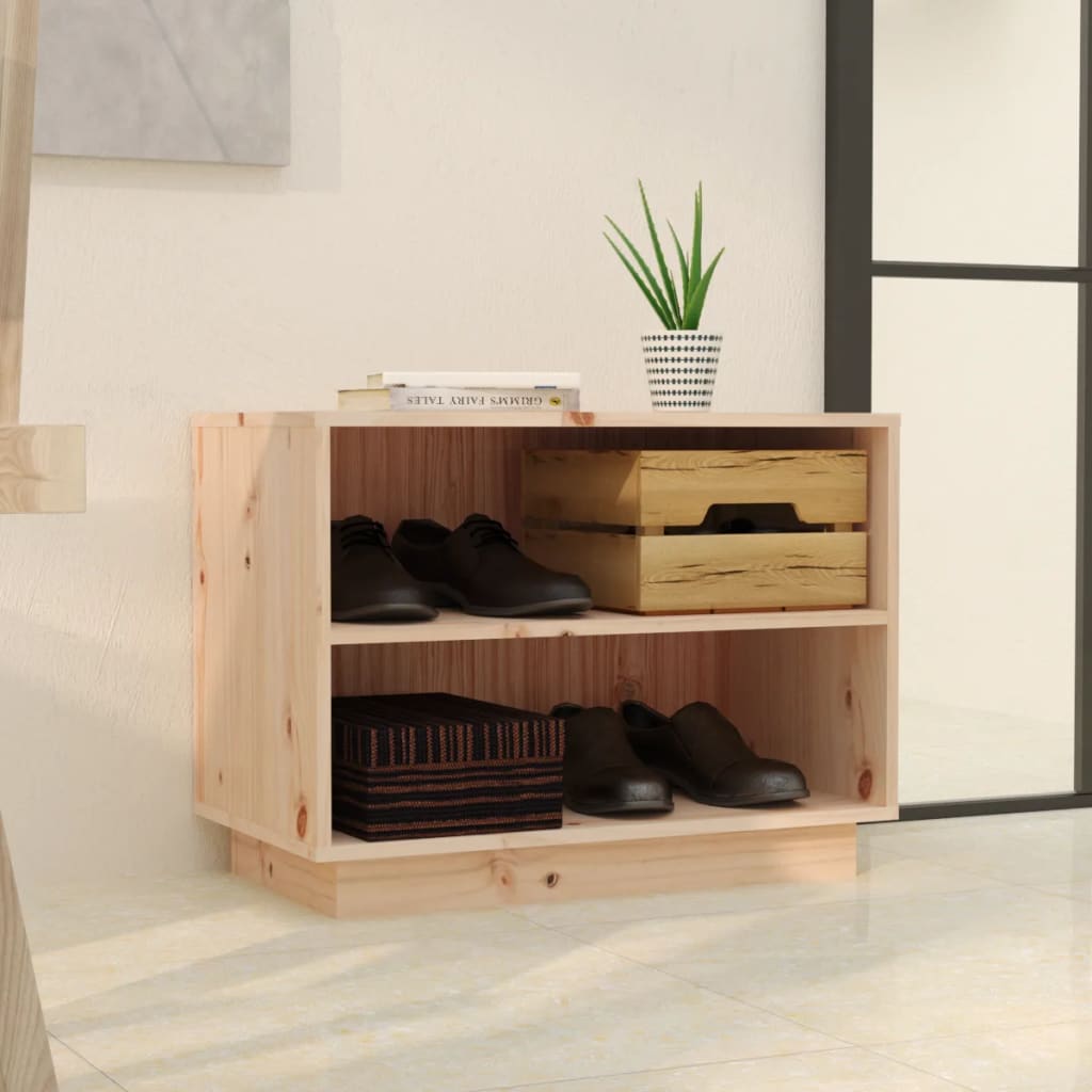 Armario Zapatero De Madera Maciza De Pino 60x34x45 Cm / Vetonek_0