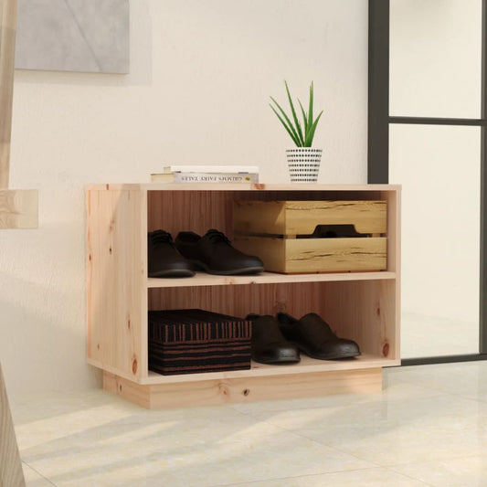 Armario Zapatero De Madera Maciza De Pino 60x34x45 Cm / Vetonek_0