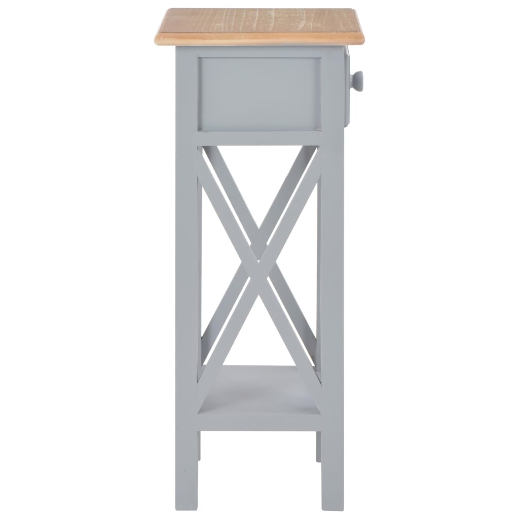Mesa Auxiliar De Madera Gris 27x27x65,5 Cm_2