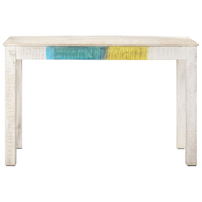 Mesa De Comedor Madera Maciza De Mango Blanca 120x60x76 Cm_0