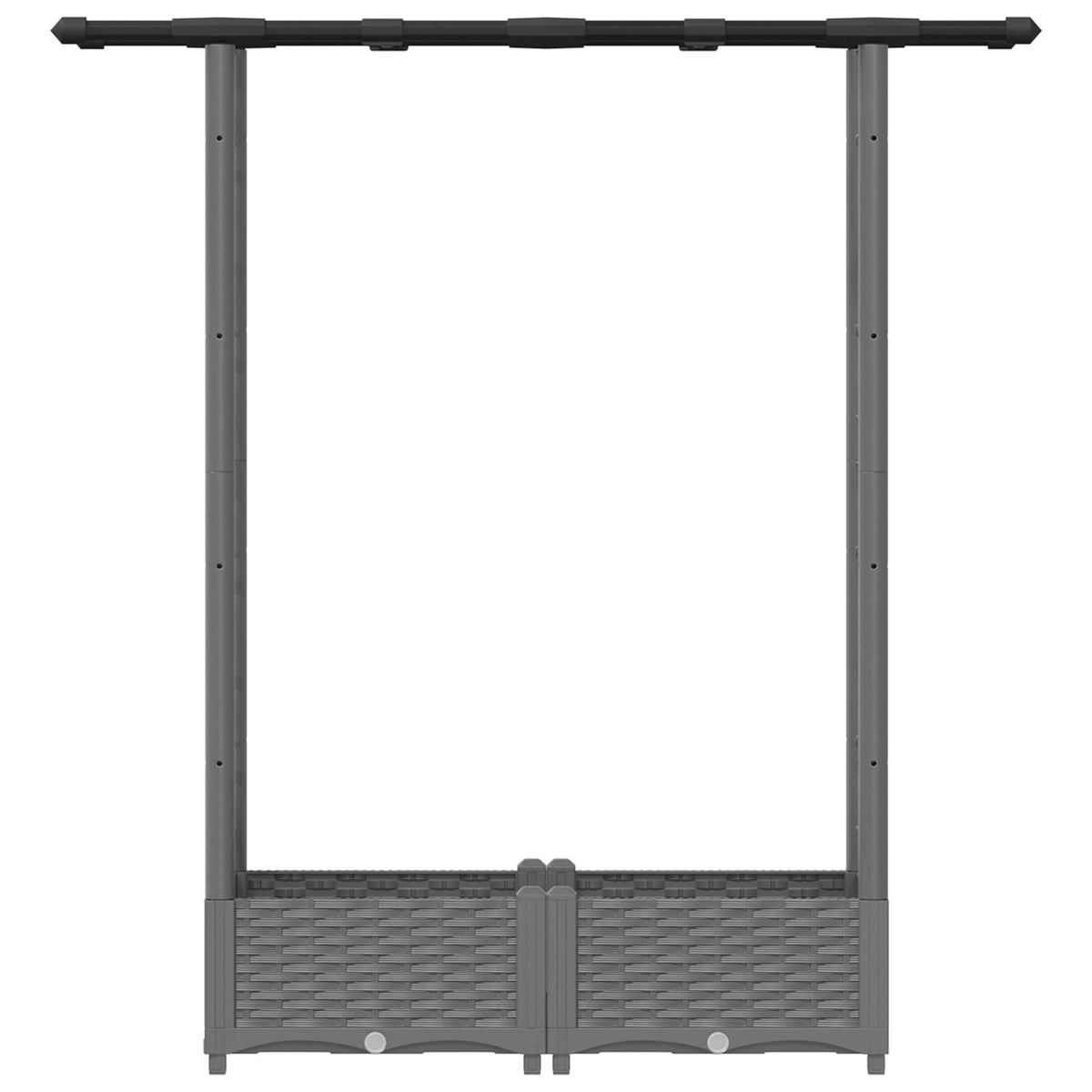 Cama Elevada Con Trellis Y Techo Gris Claro 122,5 X 40 X 121 Cm_3