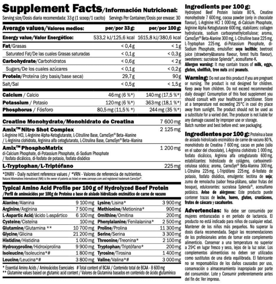 Monster Beef - 1kg - Fresa Banana - Proteina Alternativa - Amix Nutrition_5