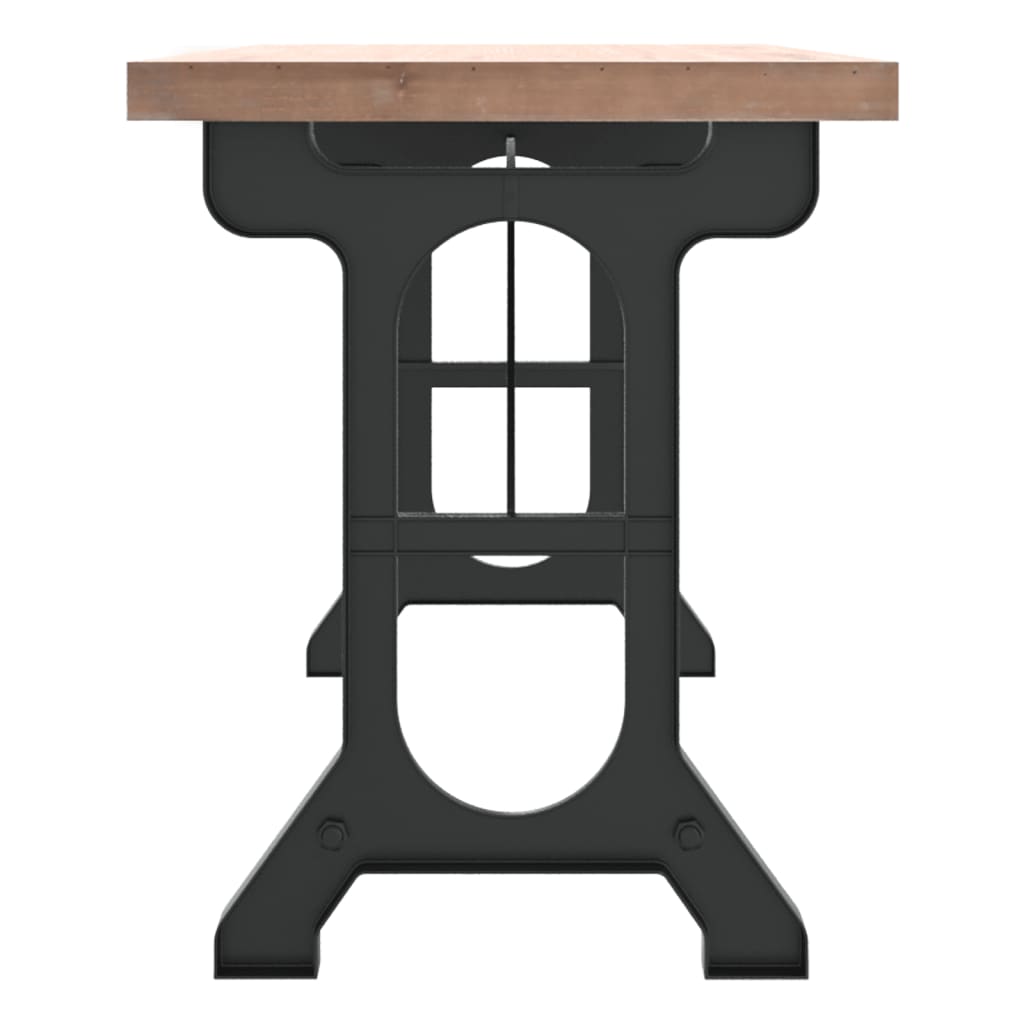 Mesa De Comedor Madera Maciza De Abeto Y Hierro 110x65x82 Cm_2