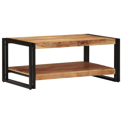 Mesa De Centro Madera Maciza De Acacia 90x50x38 Cm_1