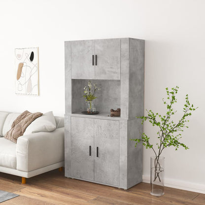 Aparador Alto Madera Contrachapada Gris Hormigón_0