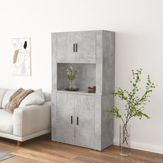 Aparador Alto Madera Contrachapada Gris Hormigón_0