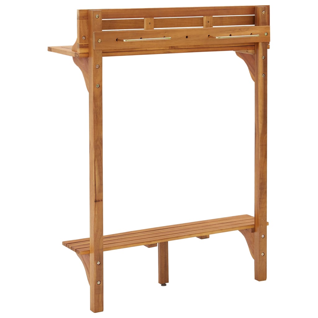 Mesa Alta De Balcón De Madera Maciza De Acacia 90x37x122,5 Cm_3