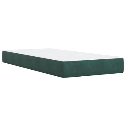 Cama Box Spring Con Colchón Terciopelo Verde Oscuro 90x190 Cm / Vetonek_4