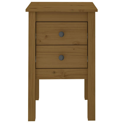 Mesita De Noche Madera Maciza De Pino Marrón Miel 40x35x61,5 Cm_3