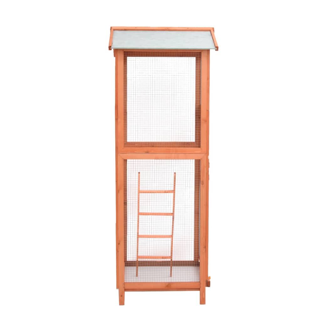 Vidaxl Jaula Para Pájaros Madera Maciza De Abeto 68x62x166 Cm_3