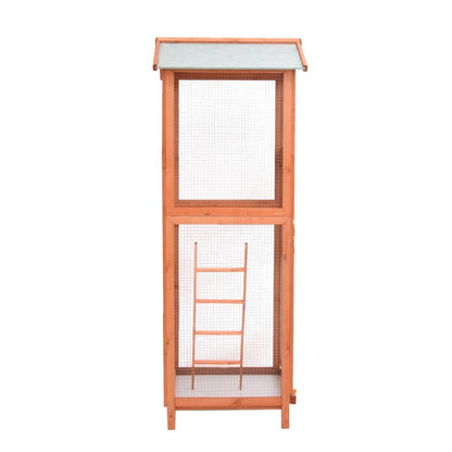 Vidaxl Jaula Para Pájaros Madera Maciza De Abeto 68x62x166 Cm_3