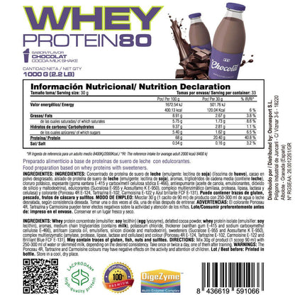 Whey Protein80 - 1kg - Batido Chocolat - Aumenta La Masa Muscular - Masmusculo_4