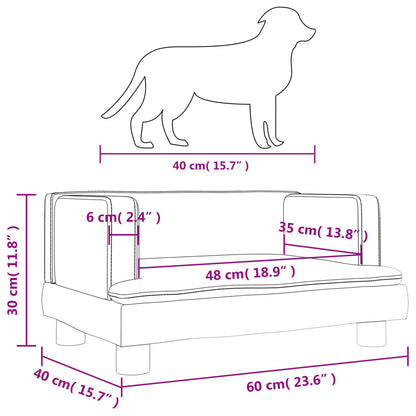 Cama Para Perros De Terciopelo Marrón 60x40x30 Cm / Vetonek_2