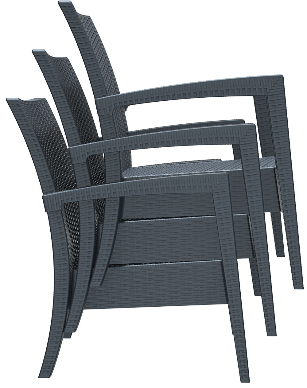 Siesta Exclusive Pack De 2 Sillones Miami Lounge Armchair Ratán Gris_4