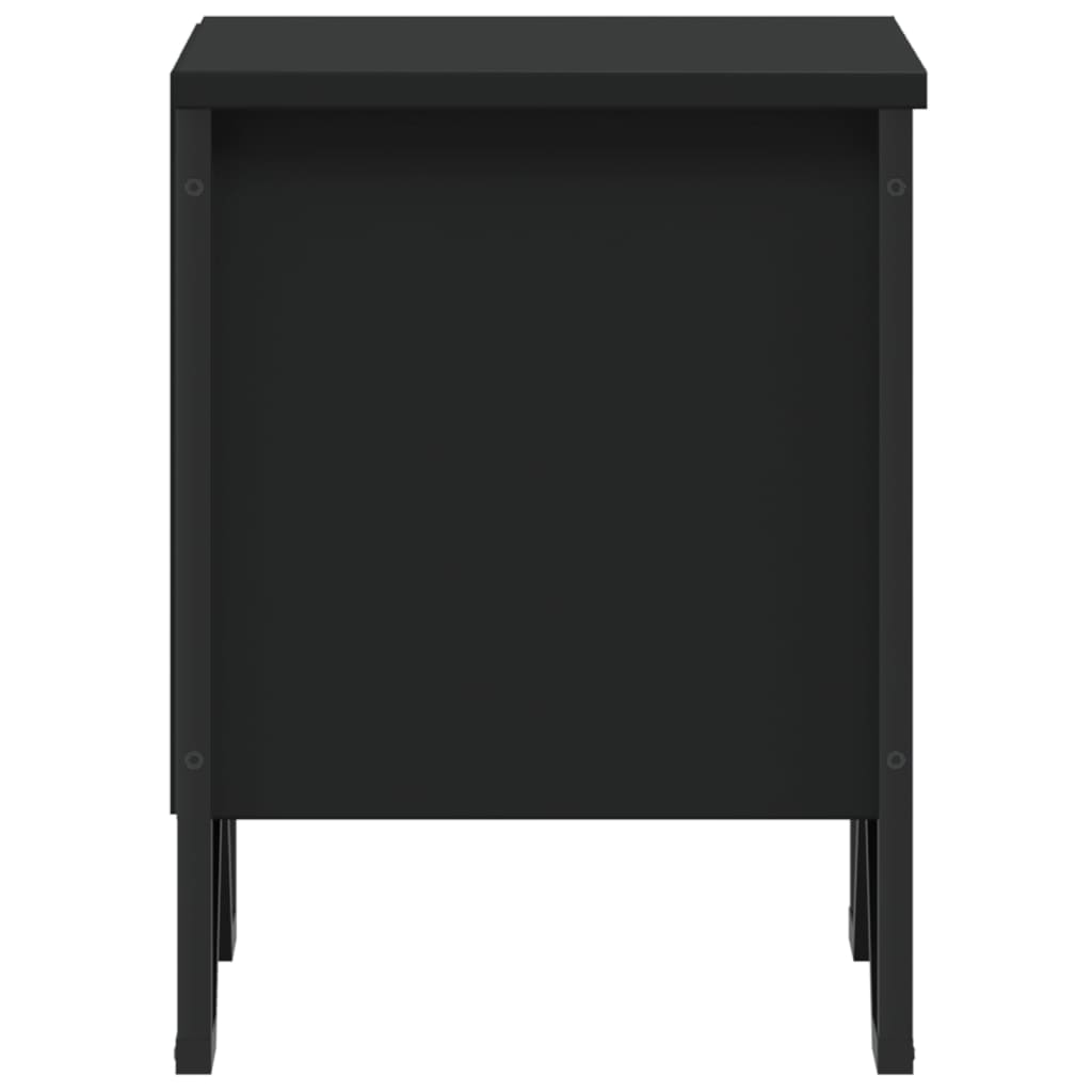 Mesita De Noche Madera De Ingeniería Negra 40x30x40 Cm_4