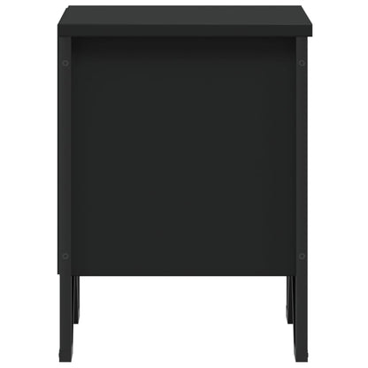 Mesita De Noche Madera De Ingeniería Negra 40x30x40 Cm_4