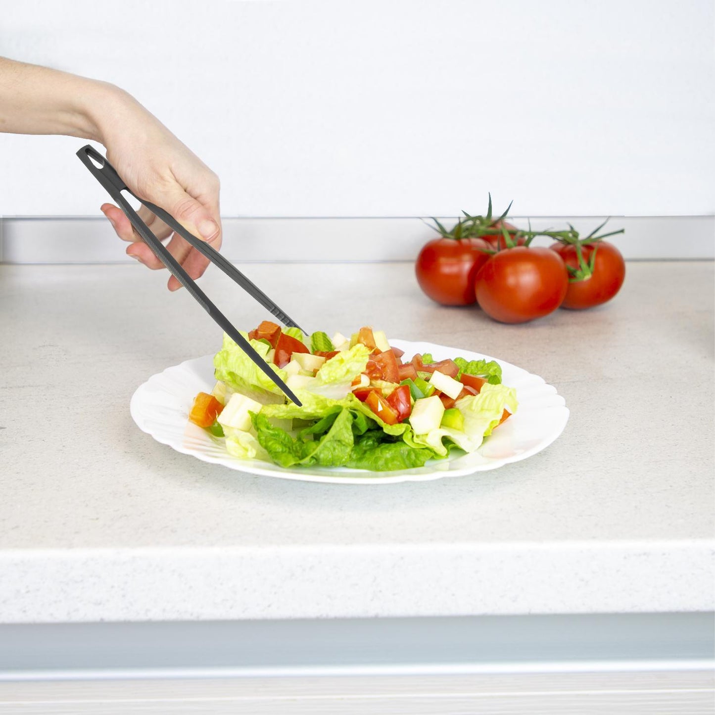 Pinzas De Cocina, Color Negro, Fabricadas En Nylon, 30cm.