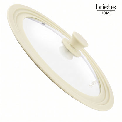 Briebe Totalid Juego De 2 Tapas De Sartén Universal Con Borde De Silicona Y Cristal Templado, Multidiámetro_3