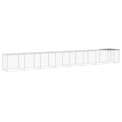 Vidaxl Gallinero Con Techo Acero Galvanizado Gris Claro 803x98x90 Cm_0