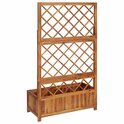 Arriate Con Enrejado Madera Maciza De Acacia 85x38x150 Cm_5