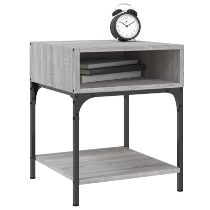 Mesita De Noche 2 Uds Madera Ingeniería Gris Sonoma 40x41x50 Cm_1