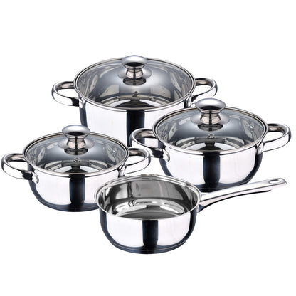 Batería De Cocina 7 Piezas San Ignacio En Acero Inoxidable + Juego De 3 Sartenes 16/20/24 Cm San Ignacio
