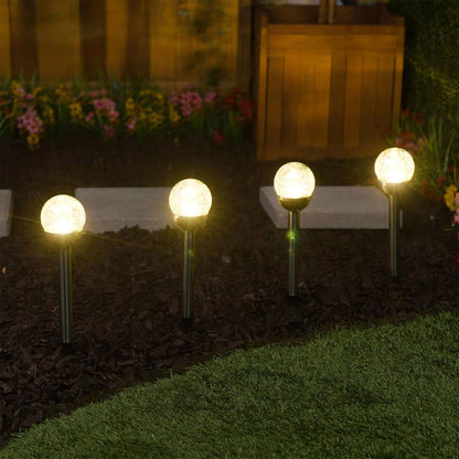 Well Home Juego De 5 Luces Solares En Acero Inoxidable Ø6cm_3