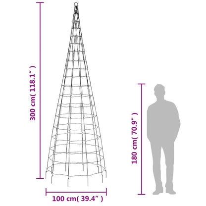 Vidaxl Árbol De Navidad En Asta De Bandera 550 Led Blanco Frío 300 Cm_2