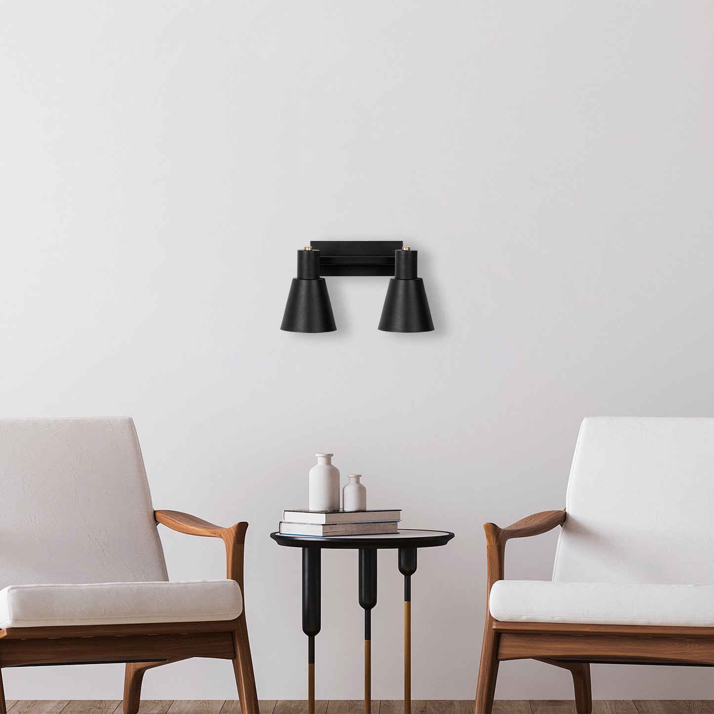 Aplique De Pared, Metal , Negro, 38x21x21, Casquillo 2 X E27 Max 40 W_3