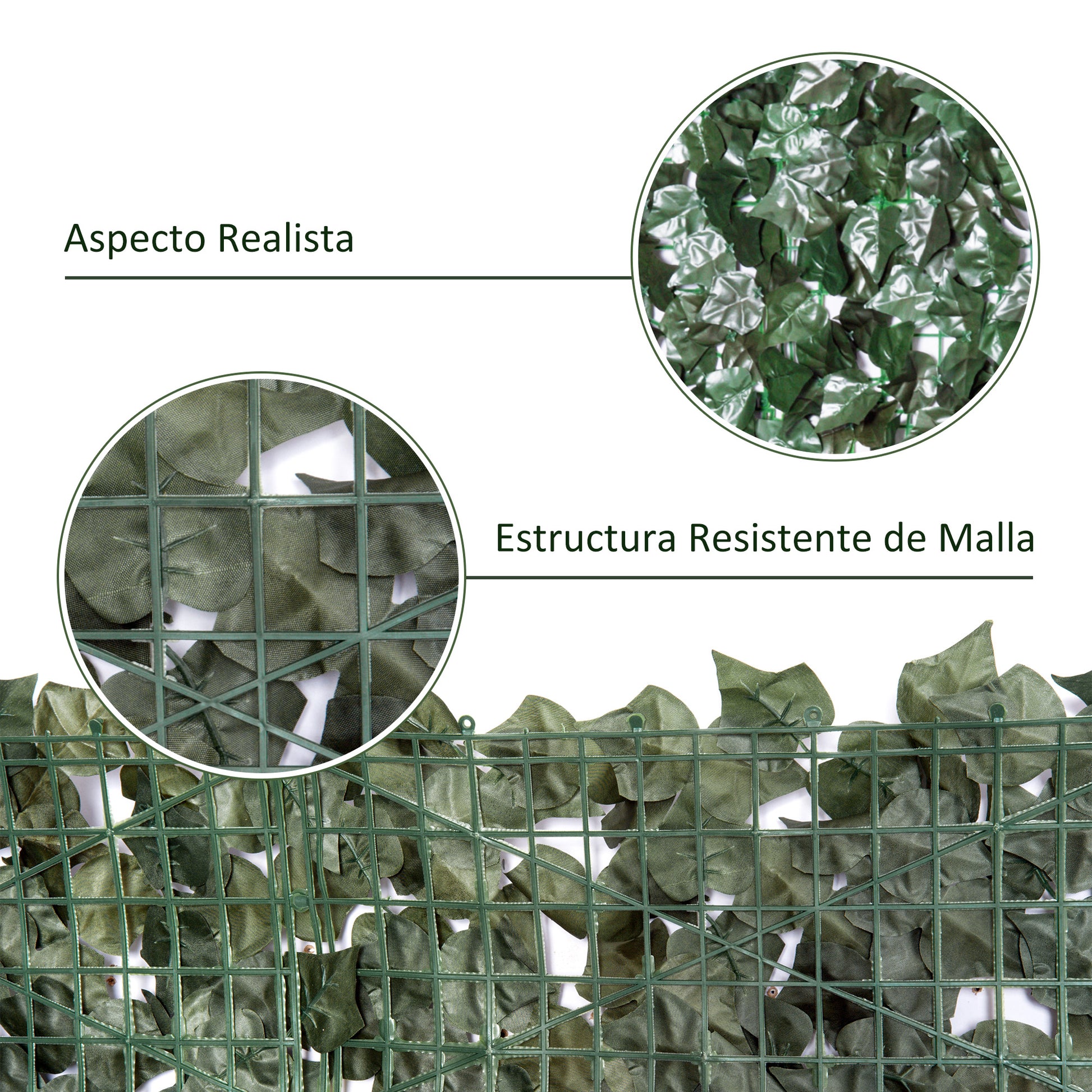 Outsunny Seto Artificial Ocultación Jardín 2,4x1 M Para Terraza Balcón Exterior_5