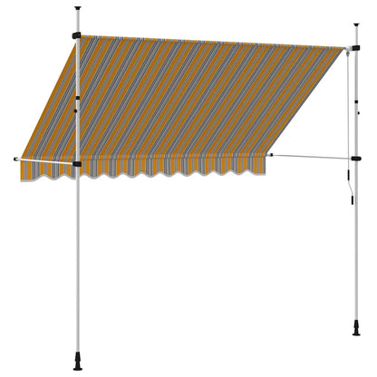 Toldo Manual Retráctil 300 Cm Amarillo Y Azul A Rayas_4