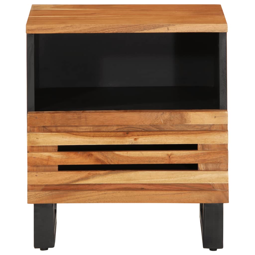 Mesitas De Noche 2 Uds Madera Maciza De Acacia 40x34x46 Cm_2