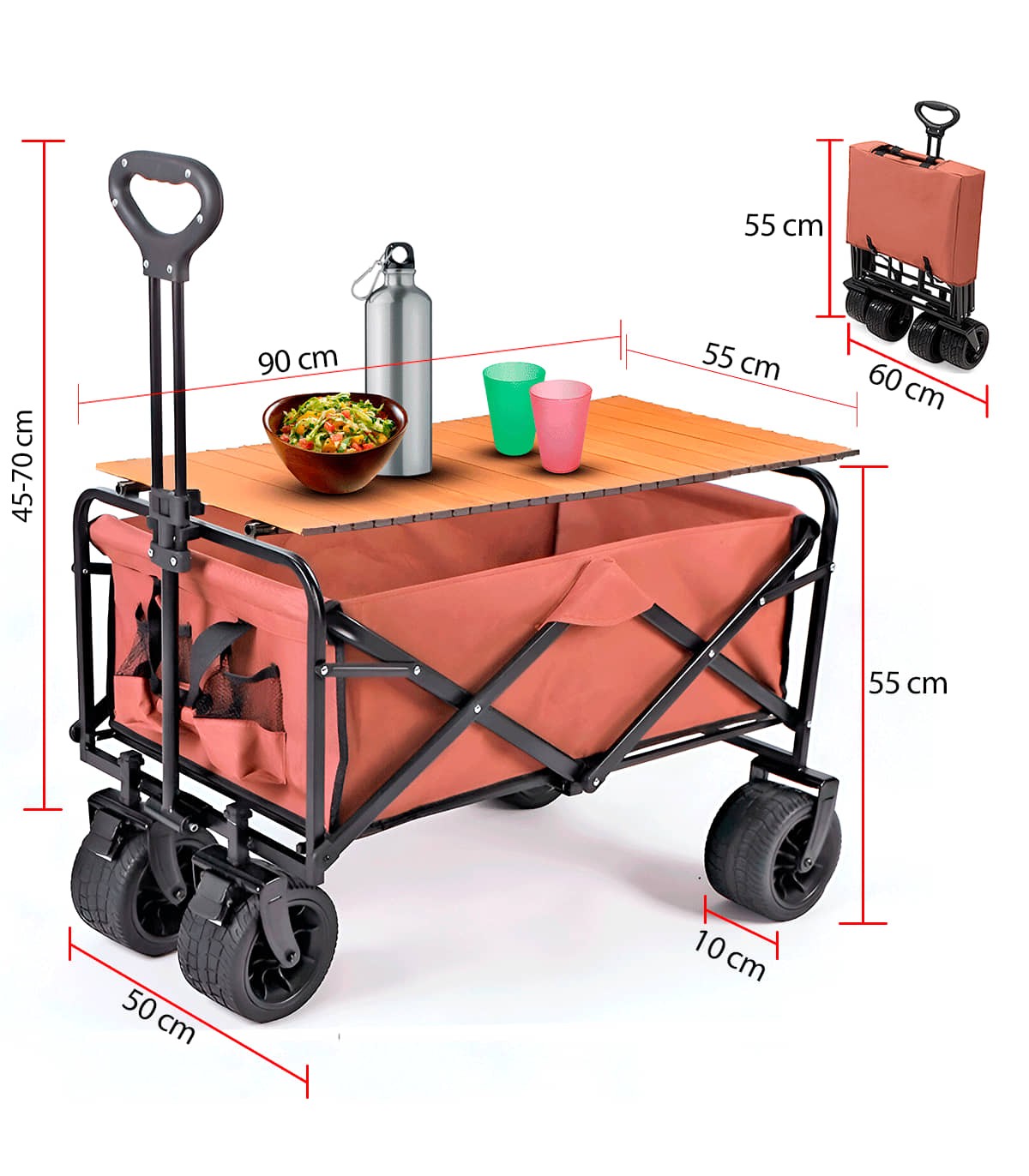 Carro Plegable Playa Y Camping (4 Ruedas - 120 Kg)_1