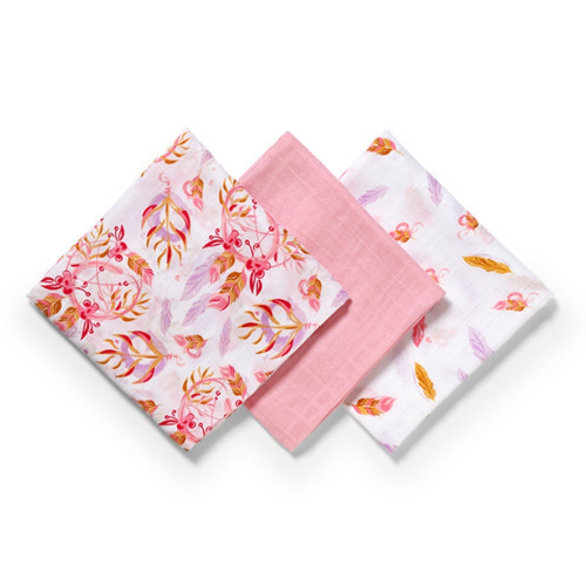 Pack 3 Muselinas Bambú Organico 70x70 Cm Rose_3